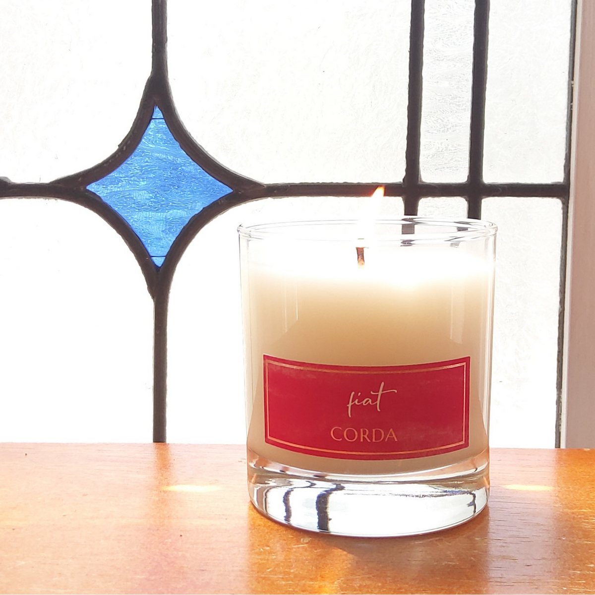 Fiat, inspired by Our Lady of the Annunciation Catholic Saint Candle